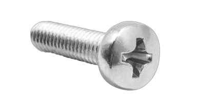 Glänzende Metallschraube mit Kreuzschlitz, liegend